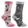 WHD Bunny Socks For Women - Rabbit Lovers Easter Gift - 2-Pack