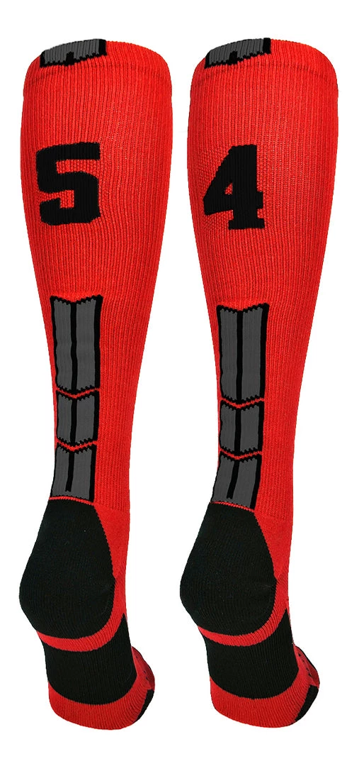 MadSportsStuff Red And Black Player ID Custom Number Over The Calf Socks For Softball Baseball Football Boys And Girls Baseball Socks 26 MadSportsStuff Red And Black Player ID Custom Number Over The Calf Socks For Softball Baseball Football Boys And Girls Baseball Socks