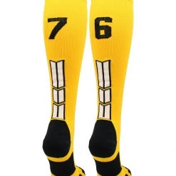 MadSportsStuff Softball Socks Gold Player ID Custom Number Over The Calf Socks For Softball Baseball Football Boys And Girls 135 MadSportsStuff Softball Socks Gold Player ID Custom Number Over The Calf Socks For Softball Baseball Football Boys And Girls