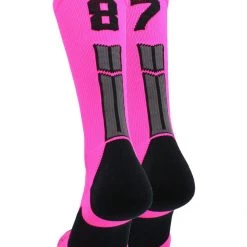 MadSportsStuff Neon Pink And Black Player ID Custom Number Crew Socks For Basketball Lacrosse Volleyball Boys And Girls 146 MadSportsStuff Neon Pink And Black Player ID Custom Number Crew Socks For Basketball Lacrosse Volleyball Boys And Girls