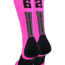 MadSportsStuff Neon Pink And Black Player ID Custom Number Crew Socks For Basketball Lacrosse Volleyball Boys And Girls 121 MadSportsStuff Neon Pink And Black Player ID Custom Number Crew Socks For Basketball Lacrosse Volleyball Boys And Girls