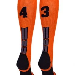 MadSportsStuff Softball Socks Orange And Black Player ID Custom Number Over The Calf Socks For Softball Baseball Football Boys And Girls 192 MadSportsStuff Softball Socks Orange And Black Player ID Custom Number Over The Calf Socks For Softball Baseball Football Boys And Girls