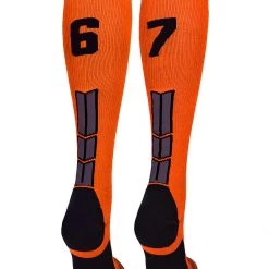MadSportsStuff Softball Socks Orange And Black Player ID Custom Number Over The Calf Socks For Softball Baseball Football Boys And Girls 118 MadSportsStuff Softball Socks Orange And Black Player ID Custom Number Over The Calf Socks For Softball Baseball Football Boys And Girls