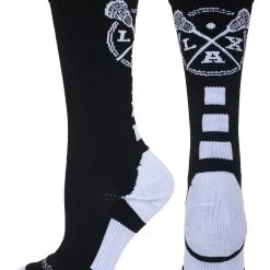 MadSportsStuff LAX Lacrosse Socks With Lacrosse Sticks Athletic Crew Socks (multiple Colors)