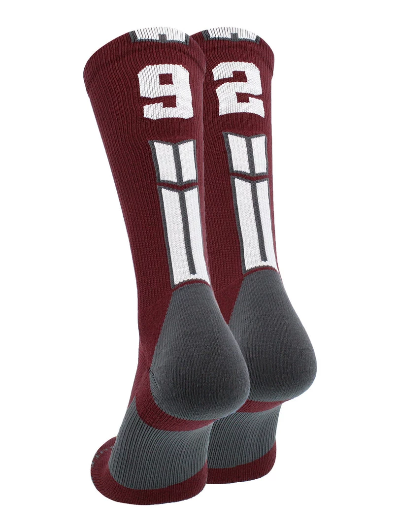 MadSportsStuff Maroon Player ID Custom Number Crew Socks For Basketball Lacrosse Volleyball Boys And Girls Volleyball Socks 37 MadSportsStuff Maroon Player ID Custom Number Crew Socks For Basketball Lacrosse Volleyball Boys And Girls Volleyball Socks