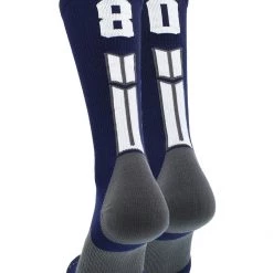 MadSportsStuff Navy Player ID Custom Number Crew Socks For Basketball Lacrosse Volleyball Boys And Girls