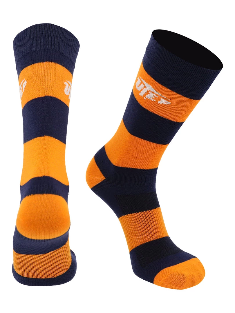TCK All Schools UTEP Miners Socks Game Day Striped Crew Socks 2 TCK All Schools UTEP Miners Socks Game Day Striped Crew Socks