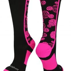 MadSportsStuff Crazy Volleyball Logo Crew Socks (multiple Colors) Volleyball Socks