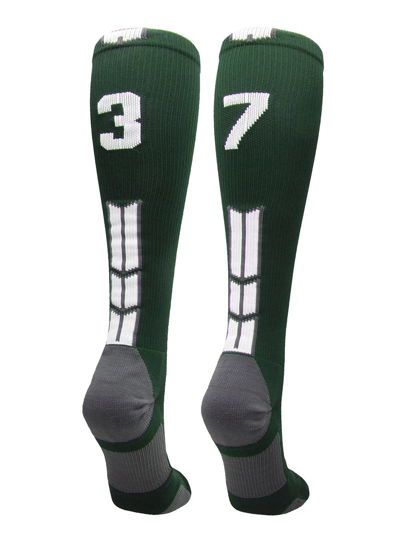 MadSportsStuff Dark Green Player ID Custom Number Over The Calf Socks For Softball Baseball Football Boys And Girls Softball Socks 94 MadSportsStuff Dark Green Player ID Custom Number Over The Calf Socks For Softball Baseball Football Boys And Girls Softball Socks