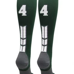 MadSportsStuff Dark Green Player ID Custom Number Over The Calf Socks For Softball Baseball Football Boys And Girls Softball Socks 191 MadSportsStuff Dark Green Player ID Custom Number Over The Calf Socks For Softball Baseball Football Boys And Girls Softball Socks
