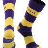 TCK All Schools LSU Tigers Socks Game Day Striped Crew Socks