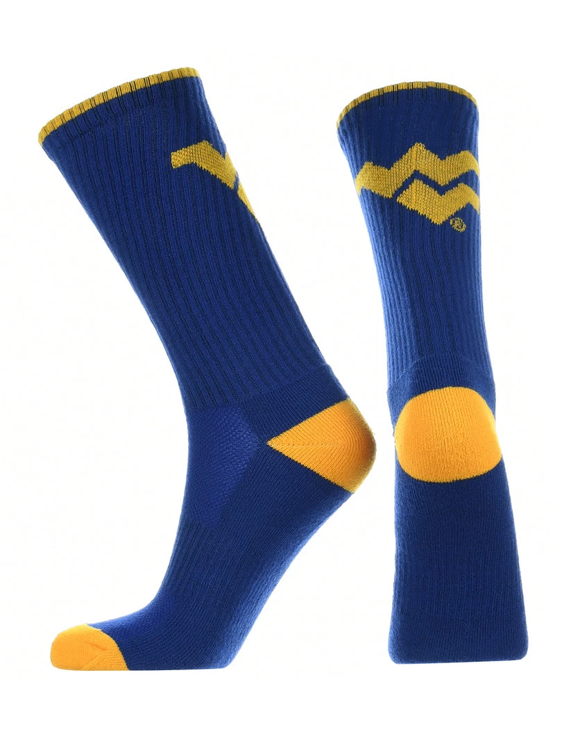 TCK West Virginia Mountaineers Socks Campus Legend Crew Length 2 TCK West Virginia Mountaineers Socks Campus Legend Crew Length