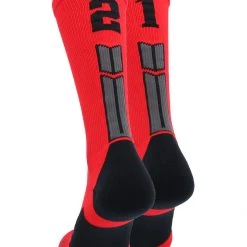 MadSportsStuff Red And Black Player ID Custom Number Crew Socks For Basketball Lacrosse Volleyball Boys And Girls 161 MadSportsStuff Red And Black Player ID Custom Number Crew Socks For Basketball Lacrosse Volleyball Boys And Girls