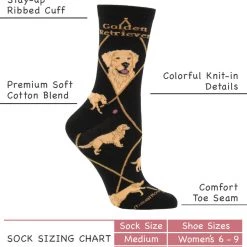 WHD Crazy Socks - Crew Golden Retriever Socks For Women Gift For Dog Lovers