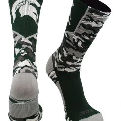 TCK Michigan State Spartans Socks Woodland Camo Crew All Schools