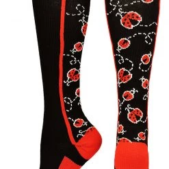 MadSportsStuff Softball Socks Crazy Socks With Ladybugs Over The Calf