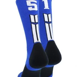 MadSportsStuff Royal Player ID Custom Number Crew Socks For Basketball Lacrosse Volleyball Boys And Girls