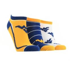 TCK West Virginia Mountaineers No Show Socks Full Field 3 Pack All Schools