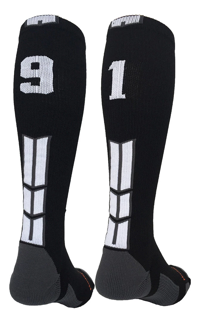 MadSportsStuff Softball Socks Black Player ID Custom Number Over The Calf Socks For Softball Baseball Football Boys And Girls 39 MadSportsStuff Softball Socks Black Player ID Custom Number Over The Calf Socks For Softball Baseball Football Boys And Girls