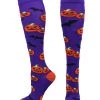 MadSportsStuff Baseball Socks Halloween Socks Pumpkins And Bats Over The Calf