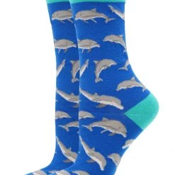 WHD Dolphin Socks For Women Gift For Ocean Lovers Crazy Socks - Crew