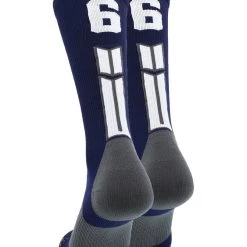 MadSportsStuff Navy Player ID Custom Number Crew Socks For Basketball Lacrosse Volleyball Boys And Girls