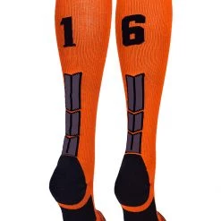 MadSportsStuff Softball Socks Orange And Black Player ID Custom Number Over The Calf Socks For Softball Baseball Football Boys And Girls 168 MadSportsStuff Softball Socks Orange And Black Player ID Custom Number Over The Calf Socks For Softball Baseball Football Boys And Girls