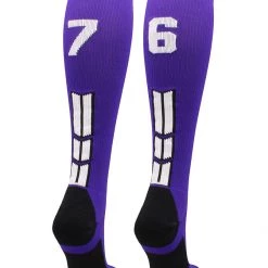 MadSportsStuff Purple Player ID Custom Number Over The Calf Socks For Softball Baseball Football Boys And Girls Softball Socks 137 MadSportsStuff Purple Player ID Custom Number Over The Calf Socks For Softball Baseball Football Boys And Girls Softball Socks