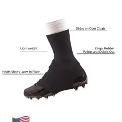 TCK Football Cleat Covers - Spats Laces Cover Also For Lacrosse Soccer Baseball, Youth And Adult Sizes Soccer Socks