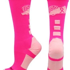 MadSportsStuff Team Socks - Crew Cheer Breast Cancer Awareness Socks