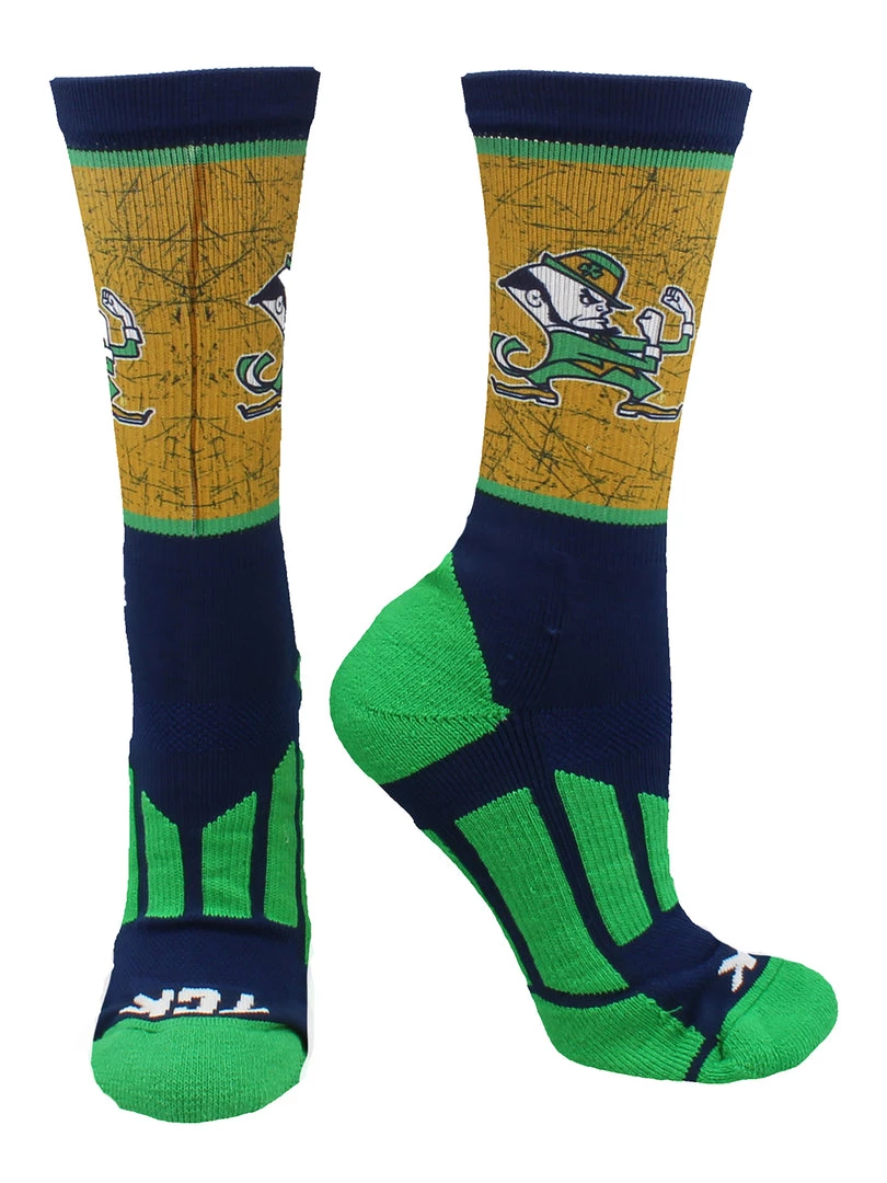 TCK University Of Notre Dame Socks Distressed Sublimated Crew All Schools 4 TCK University Of Notre Dame Socks Distressed Sublimated Crew All Schools