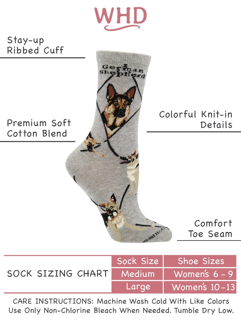 WHD Crazy Socks - Crew German Shepherd Socks For Women Gift For Dog Lovers 3 WHD Crazy Socks - Crew German Shepherd Socks For Women Gift For Dog Lovers