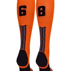 MadSportsStuff Softball Socks Orange And Black Player ID Custom Number Over The Calf Socks For Softball Baseball Football Boys And Girls 117 MadSportsStuff Softball Socks Orange And Black Player ID Custom Number Over The Calf Socks For Softball Baseball Football Boys And Girls