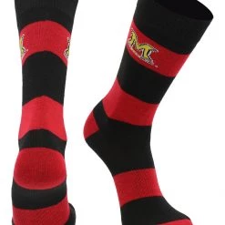TCK Maryland Terrapins Socks Game Day Striped Crew Socks