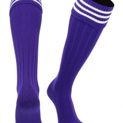 TCK Euro Style 3 Stripe Soccer Socks With Fold Down Top