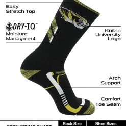 TCK Missouri Tigers Socks University Of Missouri Tigers Champion Crew Socks All Schools