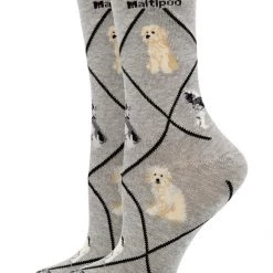 WHD Maltipoo Socks For Women Gift For Dog Lovers Crazy Socks - Crew