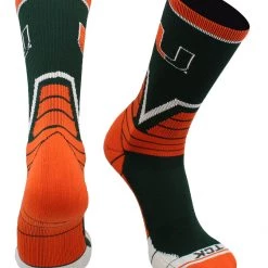 TCK Miami Hurricanes Socks Victory Crew All Schools