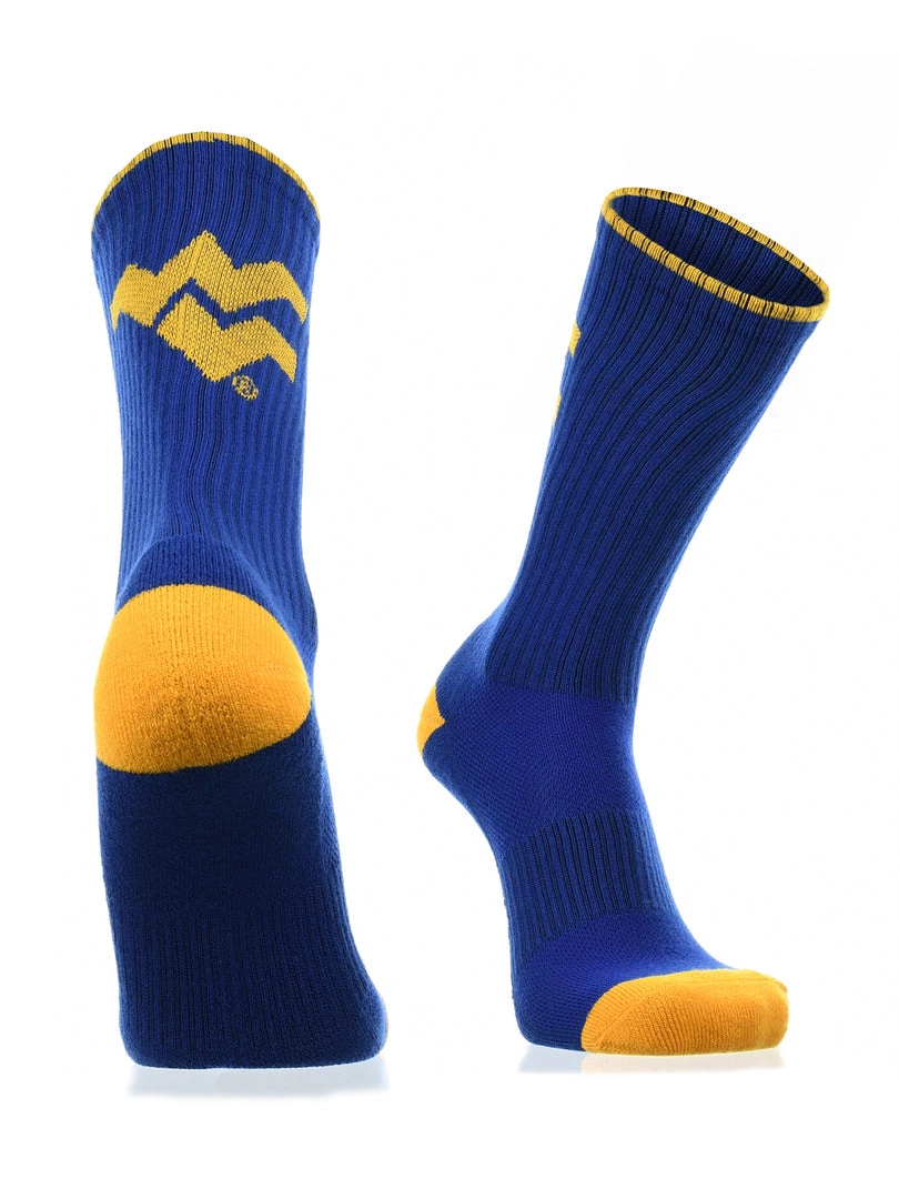 TCK West Virginia Mountaineers Socks Campus Legend Crew Length 4 TCK West Virginia Mountaineers Socks Campus Legend Crew Length