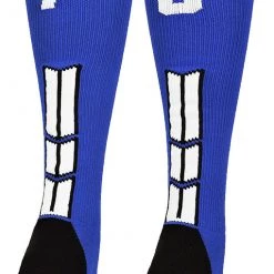 MadSportsStuff Royal Player ID Custom Number Over The Calf Socks For Softball Baseball Football Boys And Girls