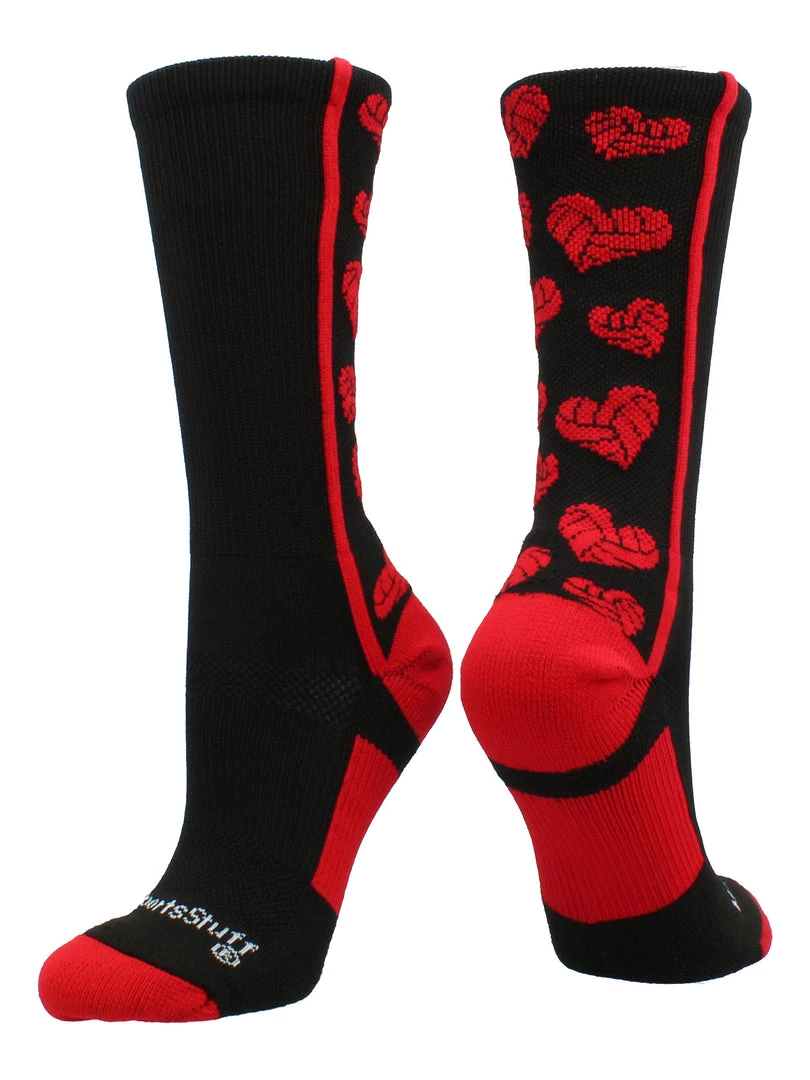 MadSportsStuff Volleyball Socks Crazy Love Volleyball Hearts Crew Socks 6 MadSportsStuff Volleyball Socks Crazy Love Volleyball Hearts Crew Socks