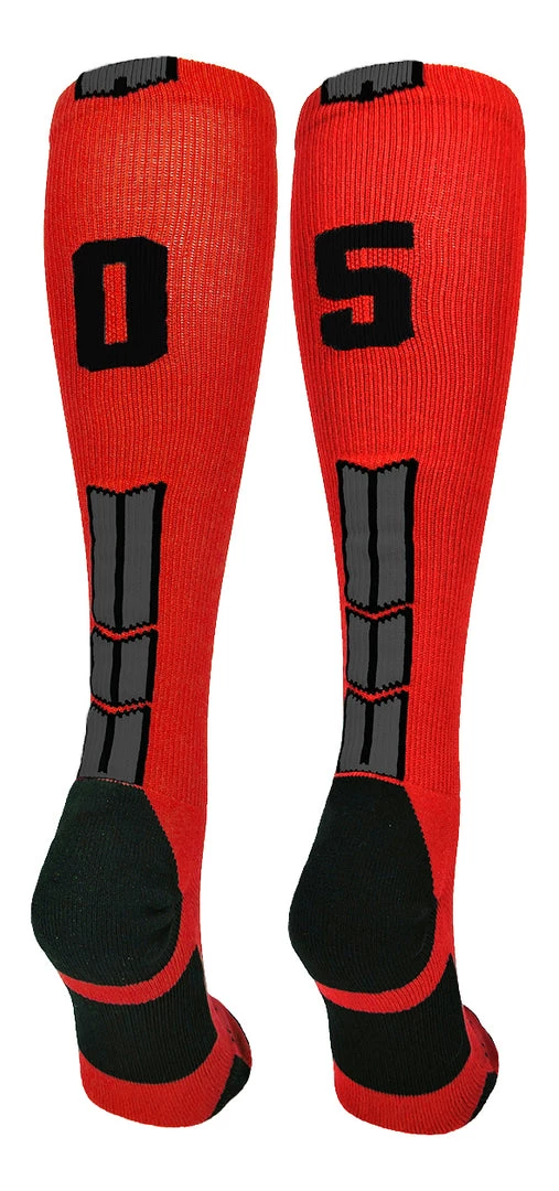 MadSportsStuff Red And Black Player ID Custom Number Over The Calf Socks For Softball Baseball Football Boys And Girls Baseball Socks 74 MadSportsStuff Red And Black Player ID Custom Number Over The Calf Socks For Softball Baseball Football Boys And Girls Baseball Socks