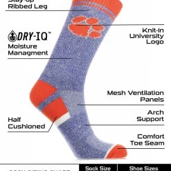 TCK All Schools Clemson Tigers Socks Victory Parade Crew Length