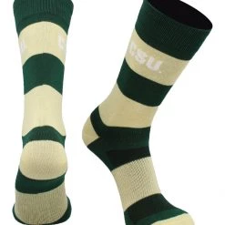 TCK CSU Colorado State Rams Socks Game Day Striped Crew Socks All Schools