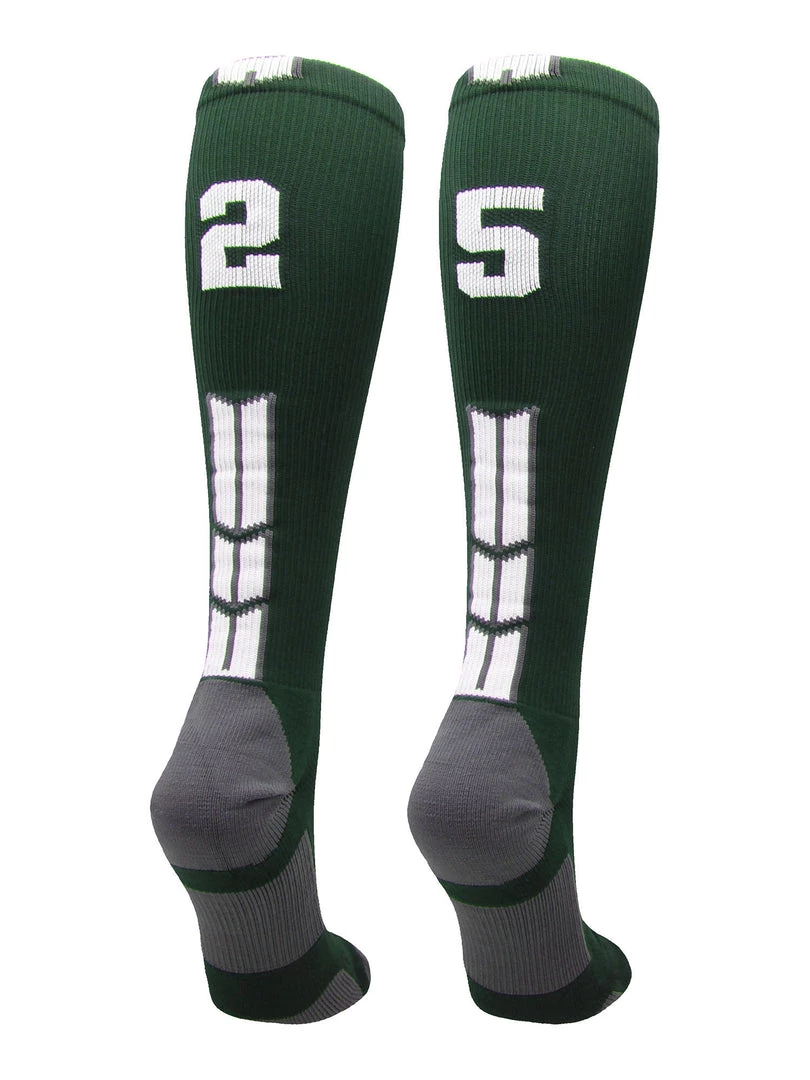 MadSportsStuff Dark Green Player ID Custom Number Over The Calf Socks For Softball Baseball Football Boys And Girls Softball Socks 82 MadSportsStuff Dark Green Player ID Custom Number Over The Calf Socks For Softball Baseball Football Boys And Girls Softball Socks