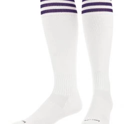 TCK Soccer Socks With Stripes- For Boys Or Girls- Men Or Women - Extra Cross-Stretch For Shin Guards