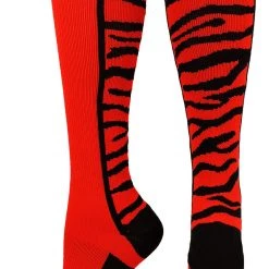 MadSportsStuff Baseball Socks Crazy Socks With Safari Tiger Stripes Over The Calf Socks (multiple Colors)