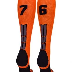 MadSportsStuff Softball Socks Orange And Black Player ID Custom Number Over The Calf Socks For Softball Baseball Football Boys And Girls 137 MadSportsStuff Softball Socks Orange And Black Player ID Custom Number Over The Calf Socks For Softball Baseball Football Boys And Girls