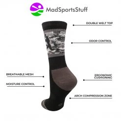 MadSportsStuff Football Socks With Player On Camo Athletic Crew Socks (multiple Colors)