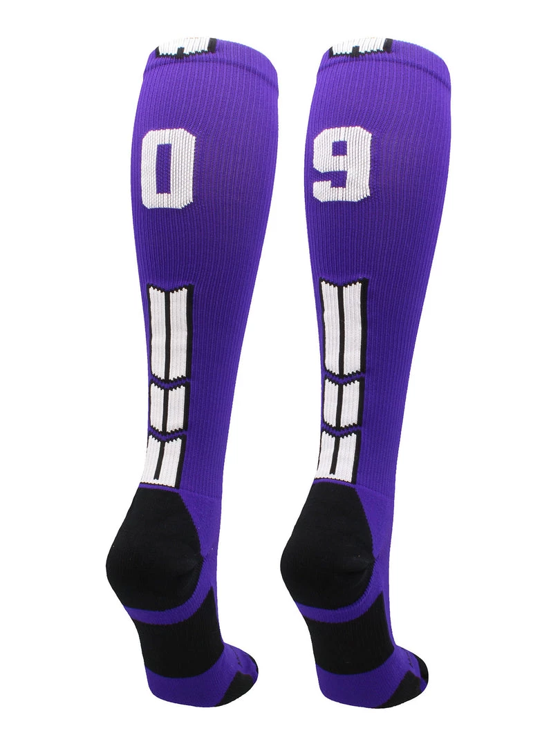 MadSportsStuff Purple Player ID Custom Number Over The Calf Socks For Softball Baseball Football Boys And Girls 70 MadSportsStuff Purple Player ID Custom Number Over The Calf Socks For Softball Baseball Football Boys And Girls